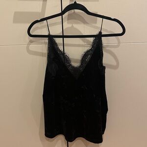 Zara Black Lace Trim Cami Top